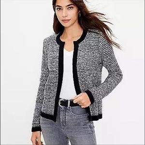 LOFT Tweed Open Sweater Jacket, size Large. NWT!